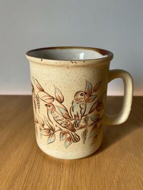 Vintage Northcraft Stoneware Bird Mug 1970s